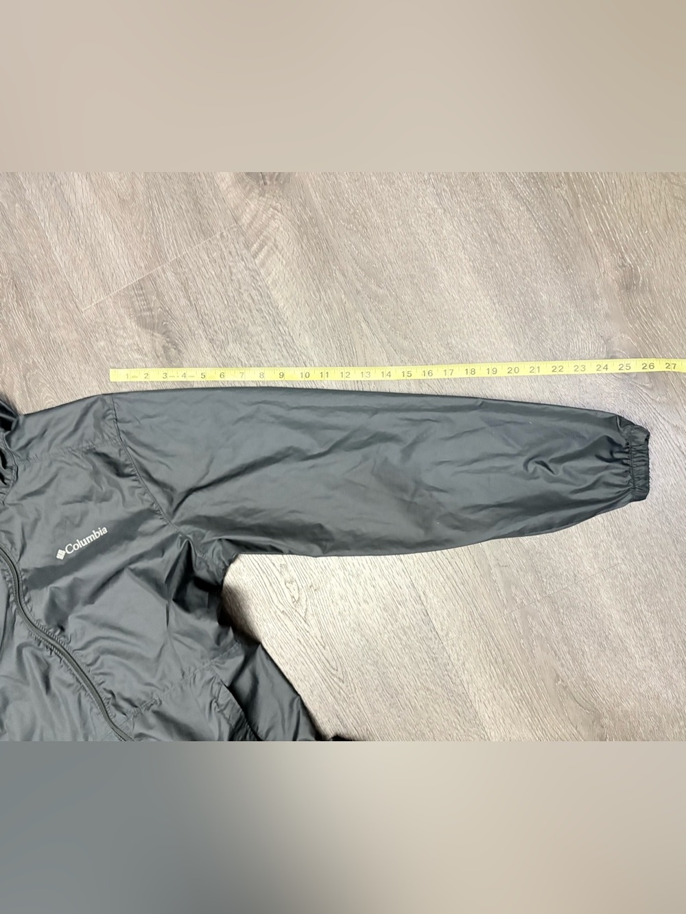 Columbia Center Ridge Windbreaker Hooded Jacket Men's Medium Black XM0287 Light - Picture 9 of 9